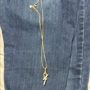 Swarovski Gold Necklace with Crystal Accents